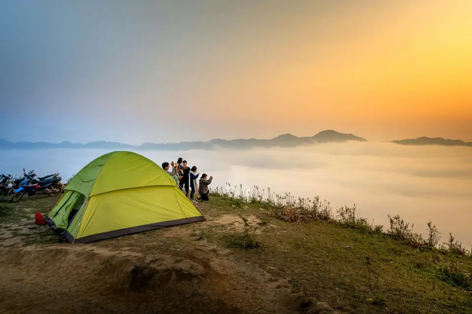 Camping tent above the clouds near Munnar